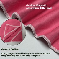 Microfiber Portable Fitness Swimming Beach Towel Quick-Dry Water Absorbent Magnetic Fixing Solid Color Thermal Hot Spring Towel