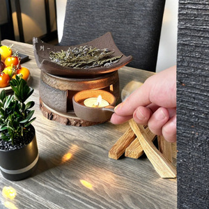 Brûleur d'aromathérapie robuste résistant à la chaleur pour la maison/le bureau, au design vintage de <span class=keywords><strong>cheminée</strong></span>, pour réchauffeur de thé et combustion à sec - Product Image 2