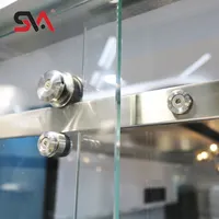 Kit di scorrimento Hardware per porta doccia scorrevole in vetro senza telaio in acciaio inossidabile con tubo quadrato