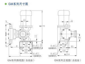 Bomba Dosificadora de Diafragma Mecánica CNF GM, Resistente a Ácidos y Álcalis, Plásticos de Ingeniería, Motor de Acero Inoxidable de Alta Calidad - Product Image 3