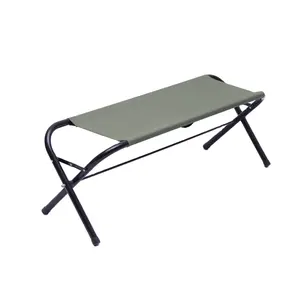 휴대용 벤치 600d 옥스포드 스틸 긴 접이식 야외 벤치 캠핑 낚시 의자