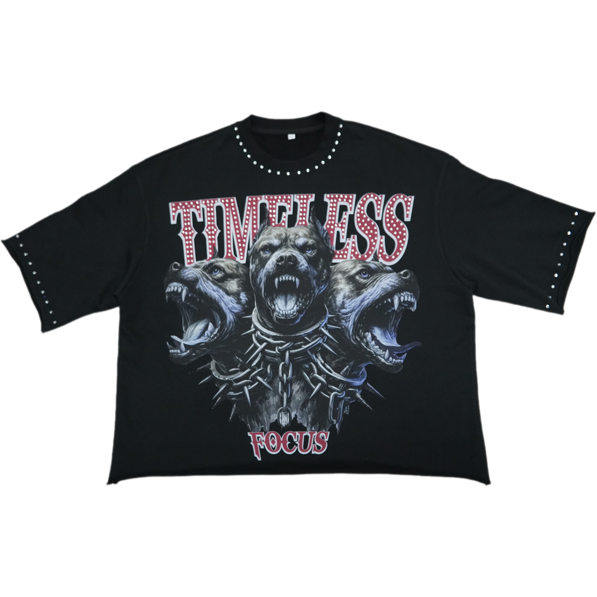 Magliette tagliate squadrate con stampa digitale nera-2