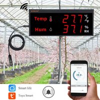 Hygromètre numérique intelligent Tuya WiFi, thermomètre, capteur d'humidité et de température avec écran LCD, moniteur et alarme pour la maison et la serre