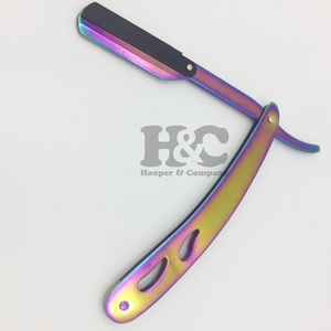 Wholesale <b>Razor</b> Barber Man Custom <b>Straight</b> <b>Razor</b> Exposed blade handle Barber <b>razor</b> with swing lock Stainless Steel Logo Packing - Product Image 3