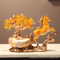 Nouvel ornement d'arbre de fortune de style chinois, meuble TV de salon, entrée, décoration de la maison, pendaison de crémaillère, nouveau cadeau d'ouverture de la maison