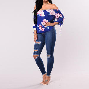 <span class=keywords><strong>Jeans</strong></span> <span class=keywords><strong>Rotos</strong></span> Ajustados para <span class=keywords><strong>Mujer</strong></span> S-3XL, Pantalones Vaqueros de Lápiz Skinny de Cintura Alta, Estilo Novio con Elástico en la Cintura - Product Image 5