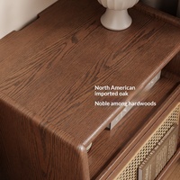 Mesa de Noche y Gabinete de Madera Maciza Estilo Medieval con Riel Silencioso para Dormitorio, Modelo CTG080, Novedad 2026, Venta al por Mayor
