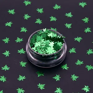 핫 세일 가을 잎 모양 글리터 PET 6mm 200+ 색상 - Product Image 1