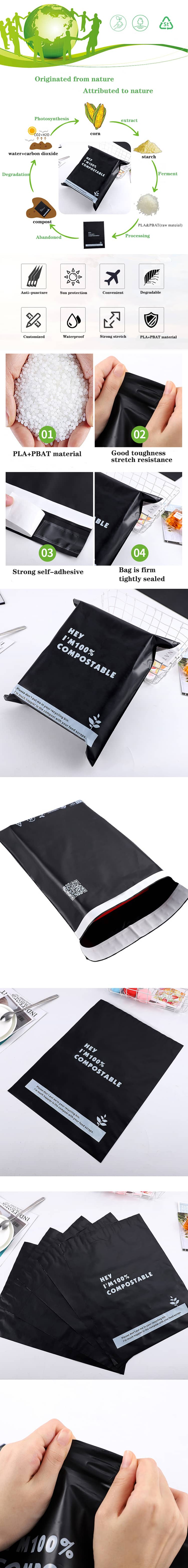 Custom Printed  Eco Friendly Self Sealing Shipping Plastic Packaging Bag Poly Mailer Mailing Bags With Logo