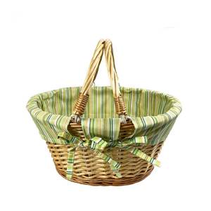 Wholesale Drink Food Storage <strong>Trug</strong> Colorful Multi-purpose Simple Style Oval Willow Rattan Wicker Gift Baskets 2 with Handles - Product Image 4