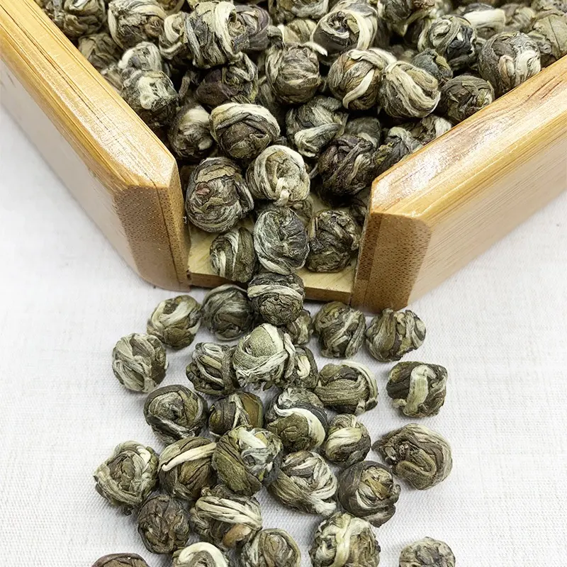 Handrolled Wholesale Jasmine Flower Fermented Premium Aromatic Green Tea Jasmin Dragon Pearls Traditional Chinese Flavor Tea