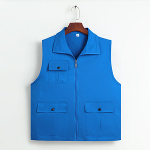 เสื้อกั๊กคอปกผ้าฝ้ายสีเหลืองทอง ชุดทำงานผู้ชาย มีกระเป๋าหลายช่อง ซิปด้านหน้า ชุดทำงาน ไซส์ M - Product Image 2