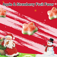 Bonbons Amos aux saveurs fraise et pomme, bonbons gélifiés étoiles acidulés pour les fêtes de Noël