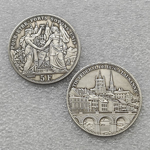 Monedas conmemorativas de estilo antiguo del Festival de Tiro de 5 Franco Suizos de 1876, regalos, decoración del hogar - Product Image 1