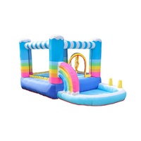 Château gonflable flottant neuf avec toboggan aquatique en tissu cartonné