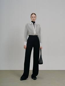 Pantalones de mujer de talla Queen de estilo minimalista elegante de alta calidad tela de seda transpirable frente plano ODM alta moda para primavera - Product Image 6