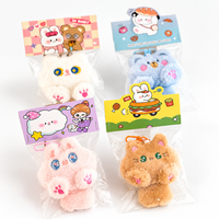 Dessin animé Kawaii peluche mini jouets porte-clés accessoire étudiants sacs d'école pendentifs chat peluche porte-clés
