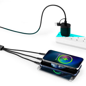 Logotipo brillante 4 en 1 Cable de carga rápida Max 66W Carga súper rápida <span class=keywords><strong>Adaptador</strong></span> de cargador de teléfono trenzado de nailon Tipo C - Product Image 6