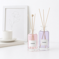 Bouteille diffuseur de parfum en verre cylindrique droit 50ml 90ml 100ml 150ml 180ml 200ml 220ml 300ml avec logo personnalisé pour emballage de parfum