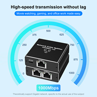 Adaptador Gigabit Ethernet RJ45, divisor de Internet de red LAN de 1000Mbps, aleación de aluminio, controlador Plug and Play de 1 a 2 salidas