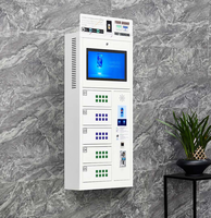 Casiers de recharge pour smartphones, système de stockage en libre-service ; prend en charge la recharge solaire ; accepte les paiements en espèces et par carte