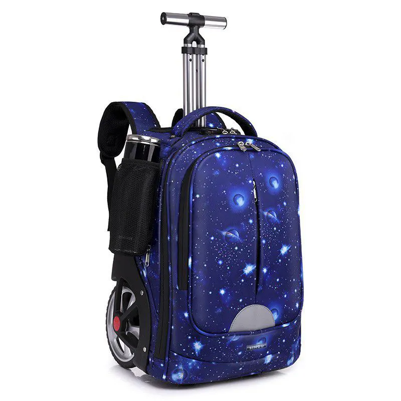 กระเป๋าเป้สะพายหลังแบบล้อลากสำหรับเด็กนักเรียนกระเป๋าเป้สะพายหลังล้อใหญ่คุณภาพสูง