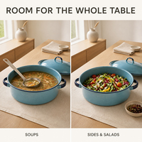 En gros, Plat de cuisson, bol, cocotte et pot à double anse en émail bleu moucheté de 5 Qt avec couvercle