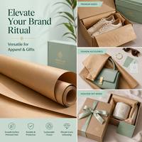 Papier d'emballage non couché brun naturel 30 g/m² avec impression en héliogravure de logo personnalisé pour l'emballage de vêtements, de chaussures et de boîtes cadeaux