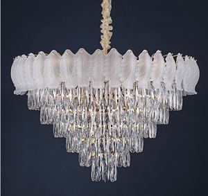 Lustre rond en verre cristal K9 clair <span class=keywords><strong>de</strong></span> salon moderne d'hôtel <span class=keywords><strong>de</strong></span> luxe - Product Image 5