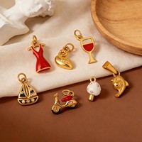 Pendentif en acier inoxydable Olivia plaqué or 18 carats, motif dauphin, girafe, oie, charme tendance, badminton, moto, ballon, pour la création de bijoux DIY