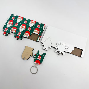 Job-in Gifts New Year Decoration Unique New Year Gifts Product Promotion Design Simple Sublimation <strong>Blanks</strong> Mdf Keychain - Product Image 2