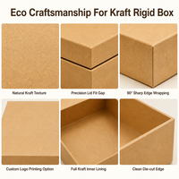 Boîte de luxe personnalisée en kraft avec couvercle et base, surface naturelle unie pour les soins de la peau biologiques, nouveau design pour le marché américain