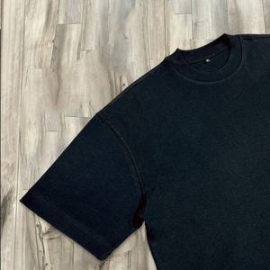 เสื้อยืดโอเวอร์ไซส์ผ้าฝ้ายคุณภาพสูง 100% เสื้อยืดแขนสั้นสีดำสำหรับผู้ชาย ทรงใหญ่สไตล์วินเทจ ตัดเย็บแบบครอป - Product Image 4