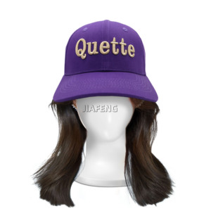 Gorra de béisbol QUETTE morada de 58cm personalizada con logotipo bordado en 3D, gorra de cuerda de malla de Golf, gorra de camionero - Product Image 2