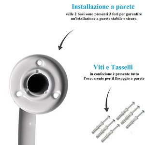 Barre d'appui murale en métal blanc pour baignoire, 40 cm, support de sécurité - Product Image 3