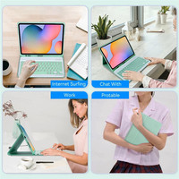 Pour Samsung Galaxy Tab, Étui Housse avec Clavier Sans Fil, Magnétique en Cuir, Compatible avec A9 A7 S8 S10 Lite S9 FE Plus, Tailles 10 et 12 Pouces, Android