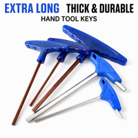 Kunci Hex T-Handle Metrik Baja Paduan S2 60 HRC Kunci Allen 2/2.5/3/4/5/6/8/10mm Standar DIN untuk Perbaikan Furnitur