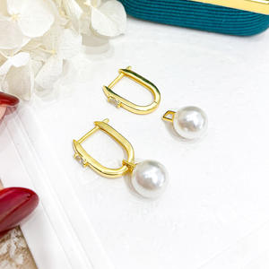 Women's DIY S925 Silver Pearl Accessory Simple <b>Drop</b> <b>Earrings</b> with Empty Stand Elegant <b>Fashion</b> Jewelry - Product Image 2