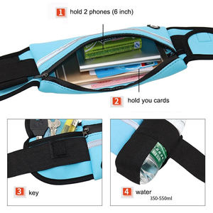 Marsupio Sportivo Impermeabile con Logo Personalizzato, Chiusura a Zip e Motivo a Lettere per Palestra, Corsa e Fitness all'Aperto - Product Image 3