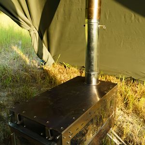 Tubo de chimenea de acero inoxidable de 6 cm de diámetro con válvula ajustable para estufa, diseño industrial, instalación independiente - Product Image 2