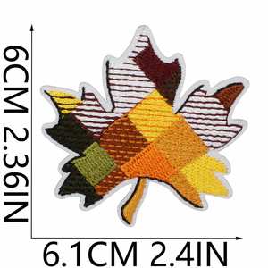 Decoraciones con Temática Otoñal, Hojas de Arce Bordadas, Parches Termoadhesivos de Hojas de Arce - Product Image 5