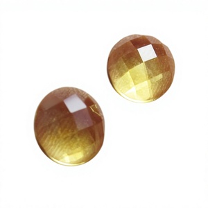 Vente en gros de pierres précieuses naturelles en citrine jaune, taille ronde de 10 mm, coupe à carreaux, pour la fabrication de bijoux, bracelets, colliers, boucles d'oreilles - Product Image 2