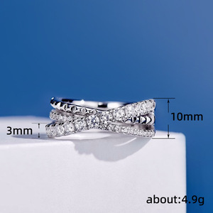 Anelli Eternity Q370 per Donna con Diamanti Naturali, Montatura Pavé Rotonda, Anelli di Fidanzamento alla Moda - Product Image 5