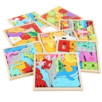 Jeu de puzzle éducatif en bois Montessori sur le thème des animaux, jeu d'empilage amusant