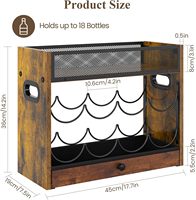 Estante para Botellas de Vino de Acero y Madera de Diseño Rústico y Simple, Embalaje de Regalo para el Hogar