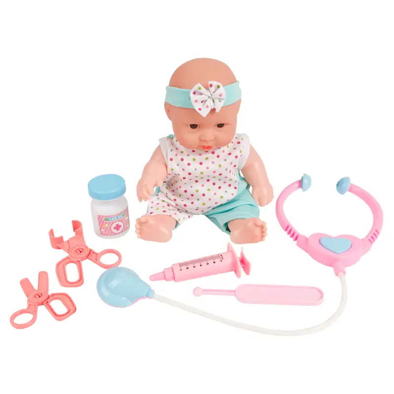 Vente en gros de mini jouets sensoriels en plastique vinyle de dessin animé pour enfants docteur ensemble poupées pour filles promotion de boîte-cadeau en silicone