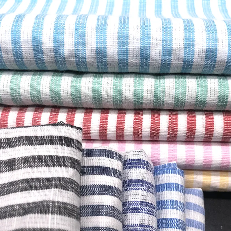 Индивидуальная разноцветная полоса, домашний текстиль, 55 льняная 45 хлопковая шелковая ткань для обивки дивана