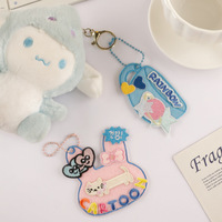 Vente chaude personnalisé bricolage étiquette de bagage étiquette porte-clés sac chaîne accessoires blanc broderie Patch