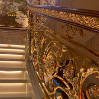 MEIXI Garde-corps et balustrades d'escalier intérieurs de luxe européens en laiton et aluminium moulé durables pour usage résidentiel