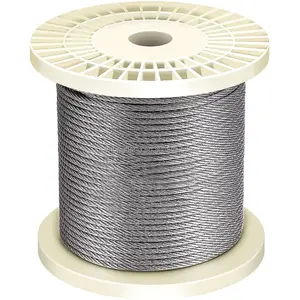 T316 Aircraft Cable 1/8" Stainless Steel Cable Wire Rope 7x7 Aircraft Strand Railing Decking Coil & Reel